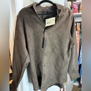 NWT Claiborne Men's Brown Suede Shirt